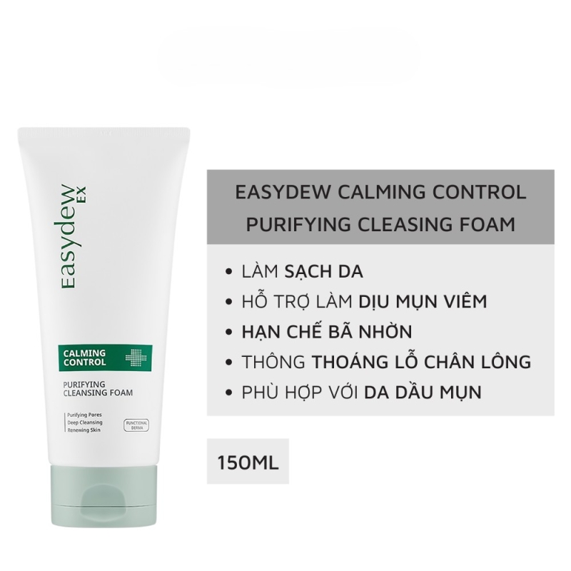 Sữa rửa mặt dành cho da dầu mụn  _ Easydew Claming Control Purifying Cleansing Foam 150ml